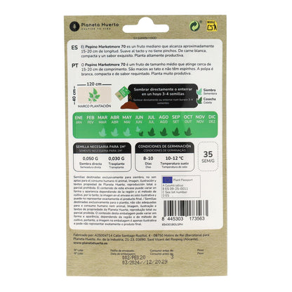 Semillas de Pepino marketmore ecológicas Planeta Huerto