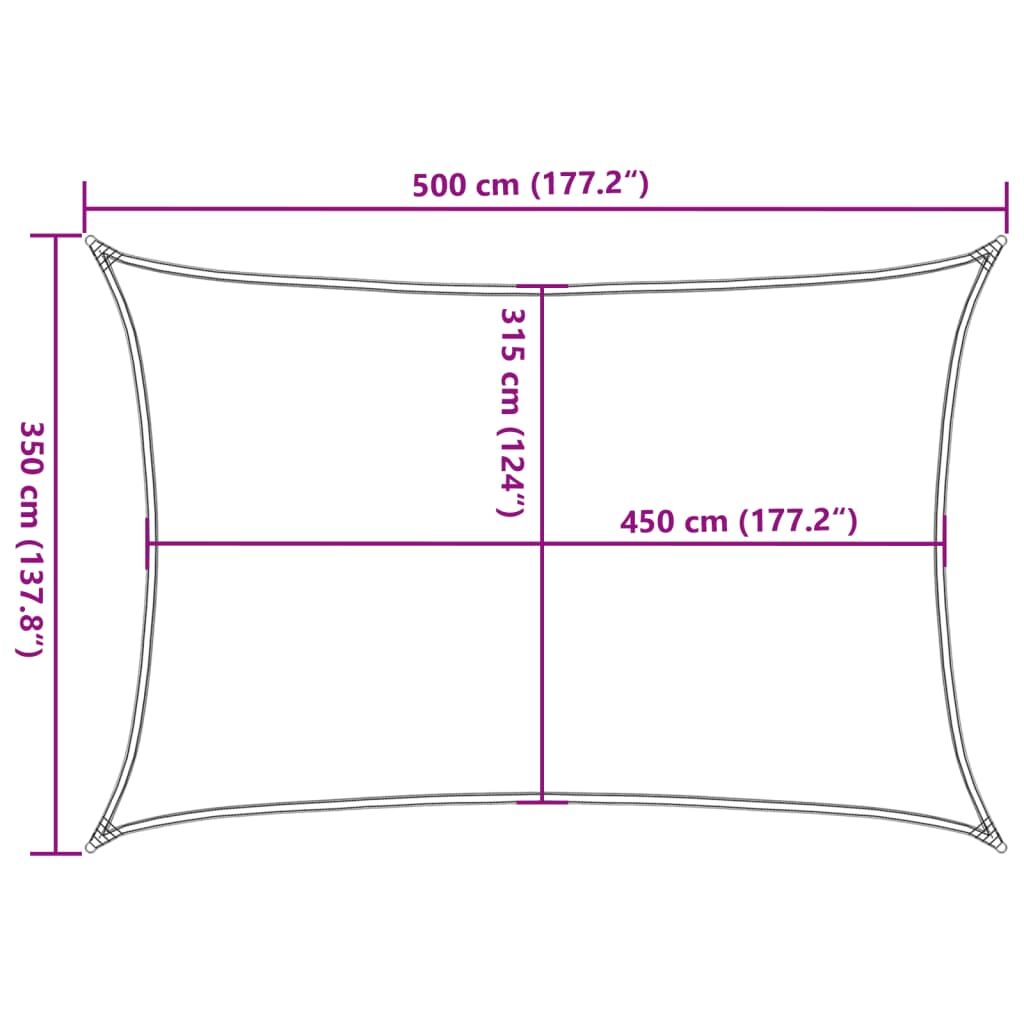 Vidaxl Toldo De Vela Hdpe Marrón 160 G/m² 3,5x5 M_2