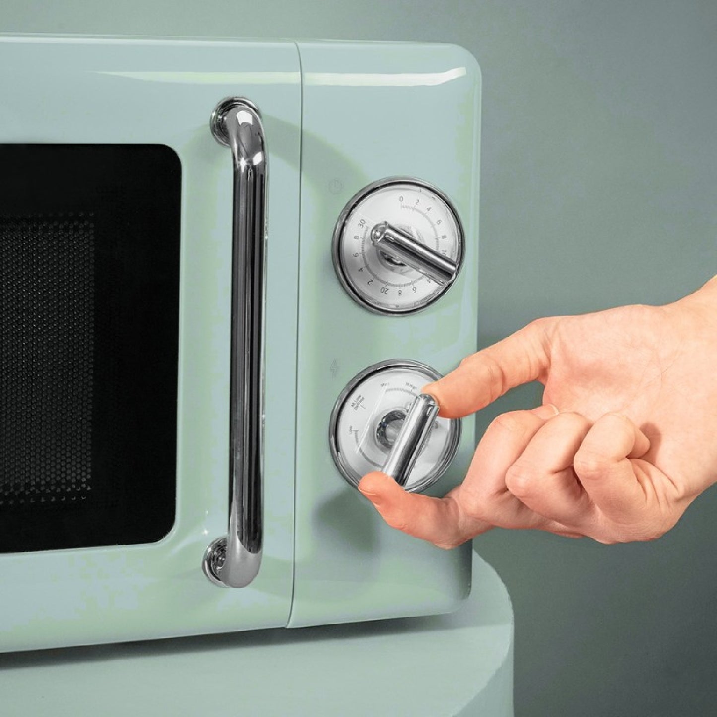 Microondas Mecánico De 20 L Proclean 3010 Retro Green. 700 W En 6 Niveles, Temporizador Hasta 30 Minutos, Modo Descongelación, Diseño Vintage En Ver_1