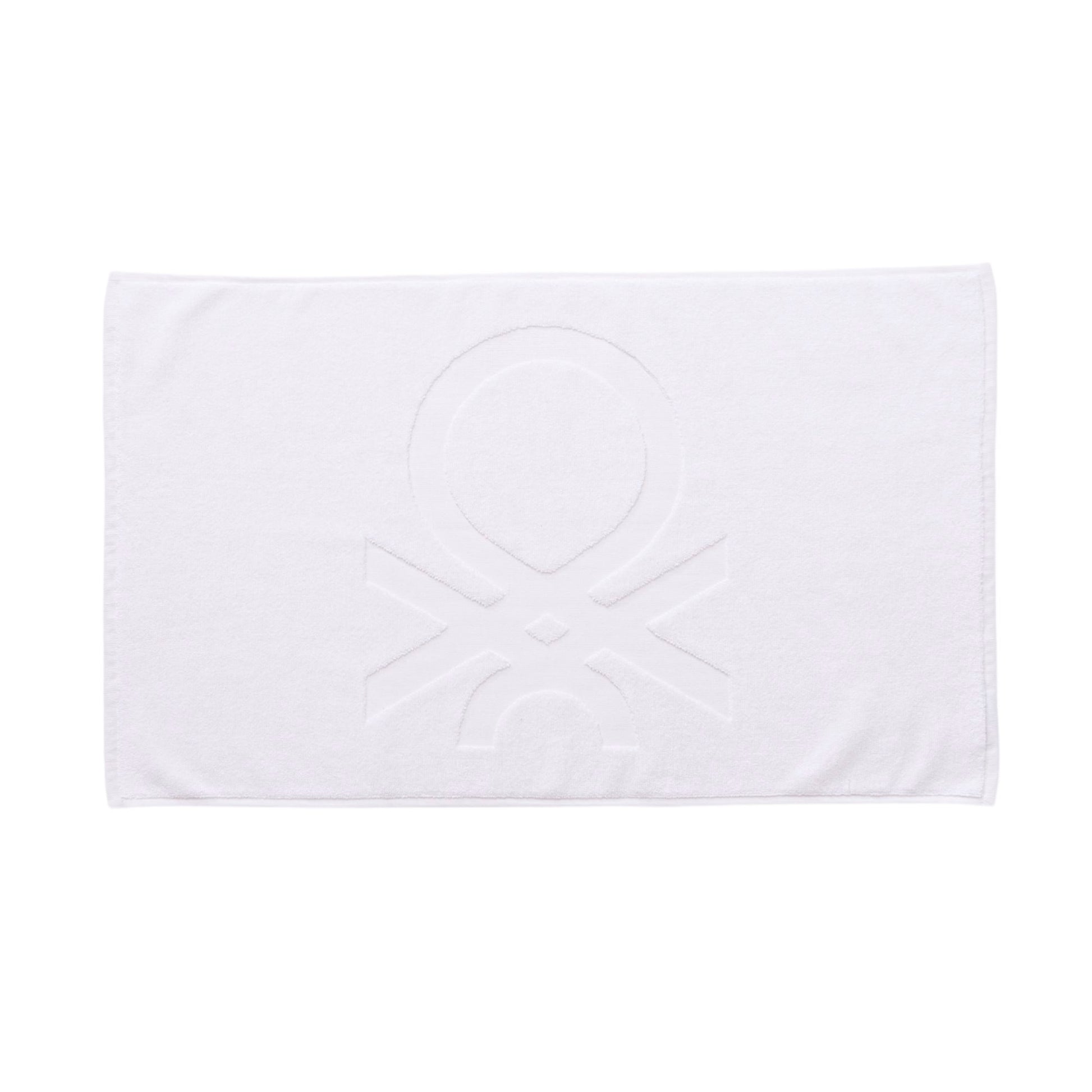 Alfombra De Baño 50x80cm 1000gsm 100% Algodon C/ Logo Bordado Blanco Core Benetton