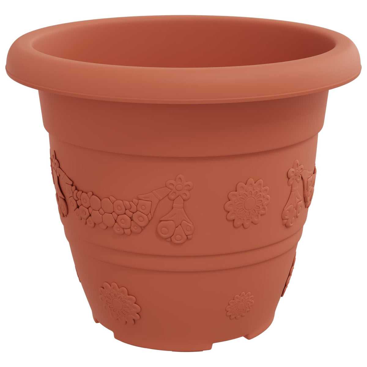 Macetas 6 Uds. Rojo Ladrillo Ø 26 X 21.5 Cm Plástico_5