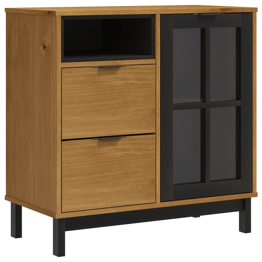 Aparador Con Puerta De Vidrio Flam Madera De Pino 80x40x80 Cm / Vetonek_0