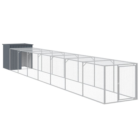 Vidaxl Gallinero Con Corral Acero Galvanizado Gris 110x813x110 Cm_0