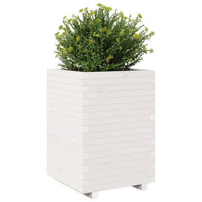 Jardinera Madera Maciza De Pino Blanco 50x50x72,5 Cm_3