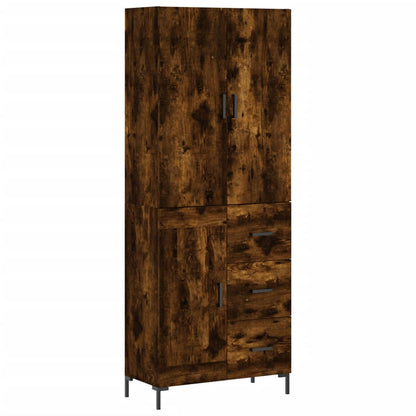 Aparador Alto Madera Contrachapada Roble Ahumado 69,5x34x180 Cm_1