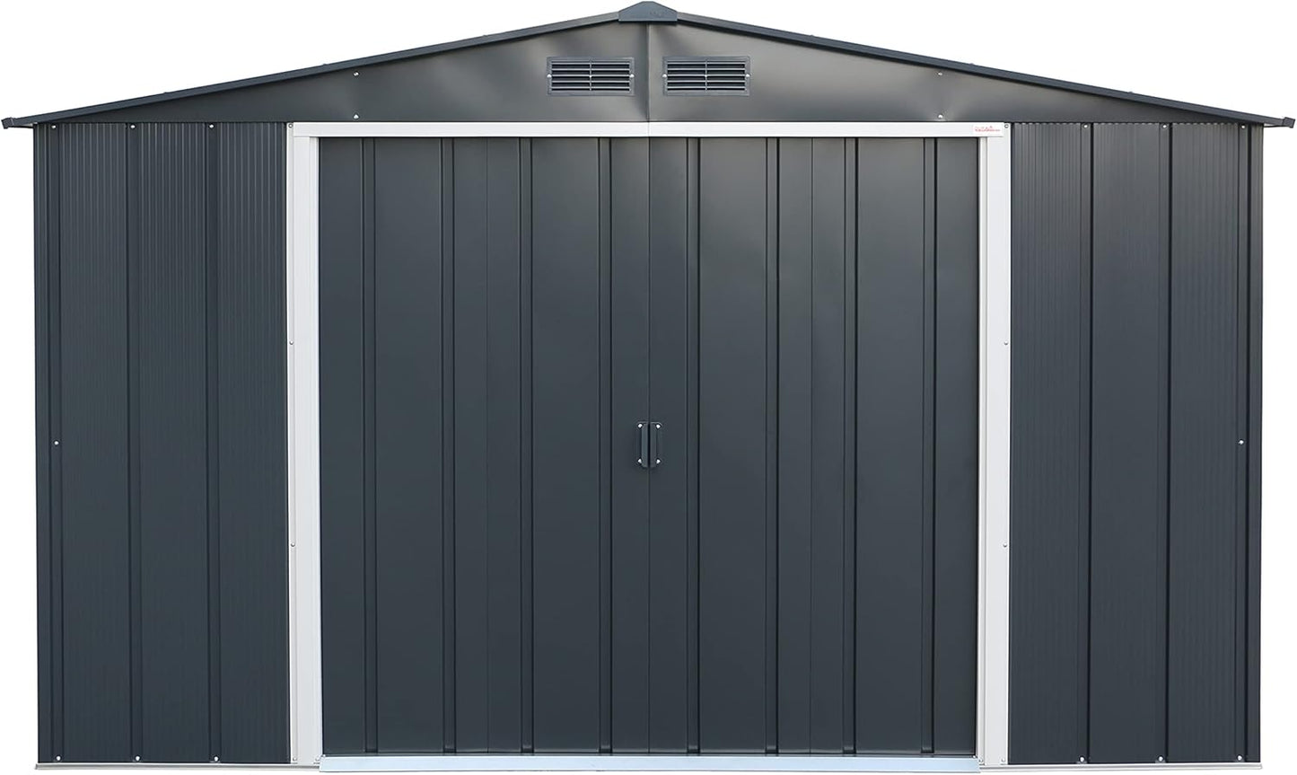 Duramax - Caseta Cobertizo Jardín - Eco Gandia 10x8 - Metal - Gris Antracita_5