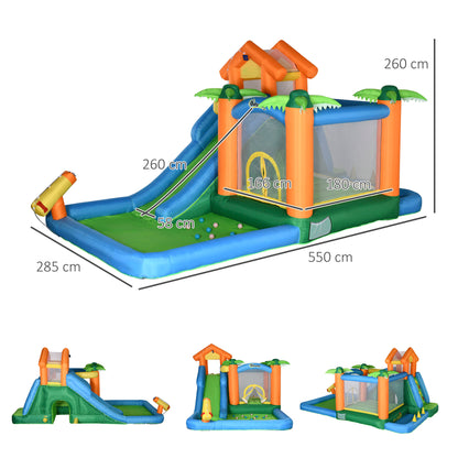Outsunny Castillo Hinchable Con Tobogán Cama De Salto Y Piscina 550x285x260 Cm_2