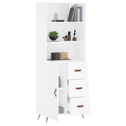 Aparador Alto Madera Contrachapada Blanco 69,5x34x180 Cm_2