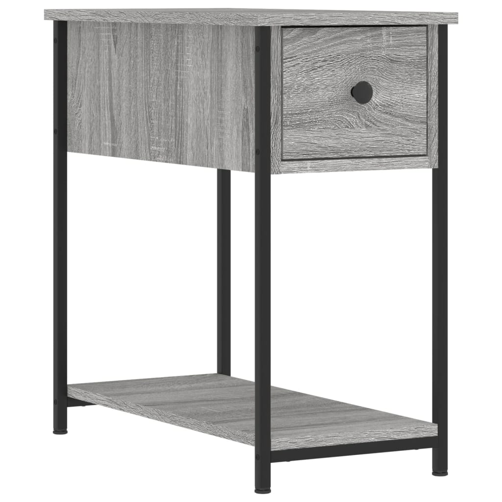 Mesita De Noche Madera De Ingeniería Gris Sonoma 30x60x60 Cm_0