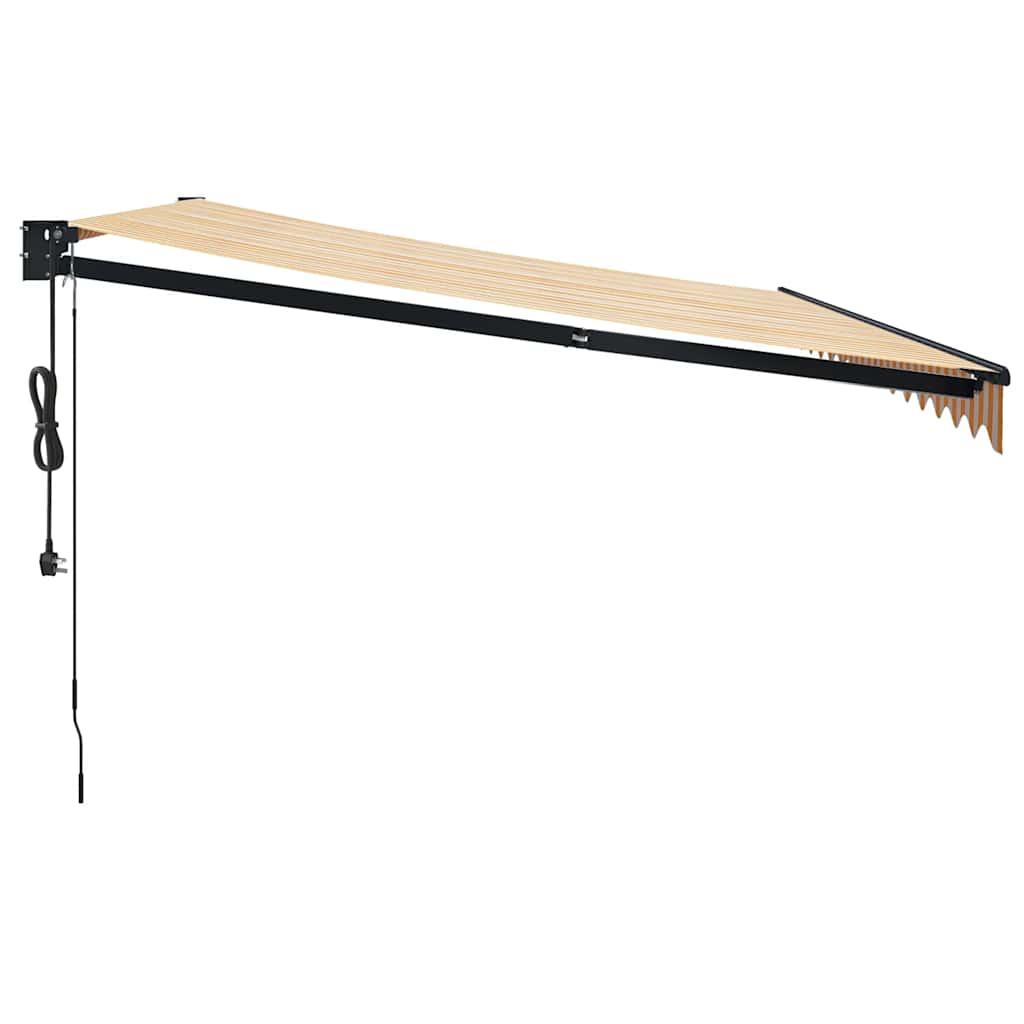 Toldo Retráctil Automático Amarillo Y Blanco 4x3 M_5