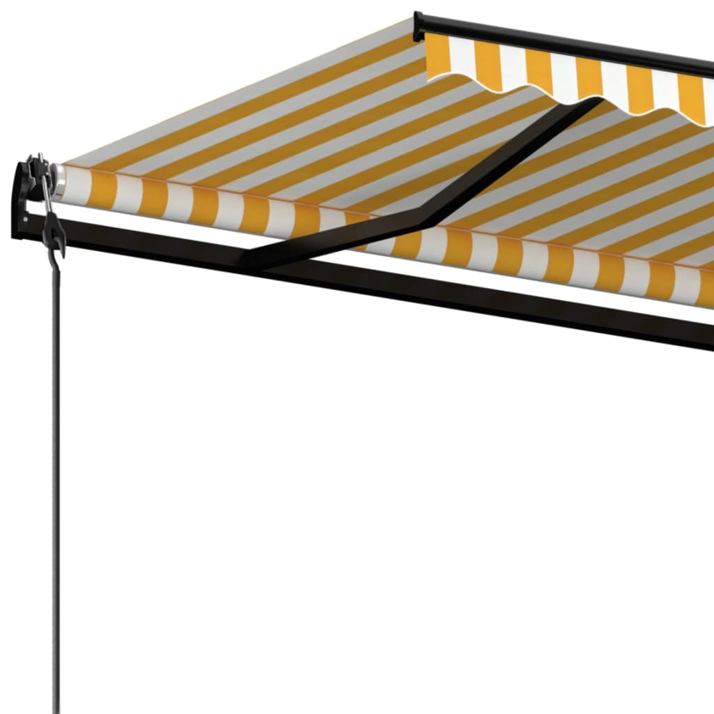 Toldo Retráctil Automático Amarillo Y Blanco 500x350 Cm_4