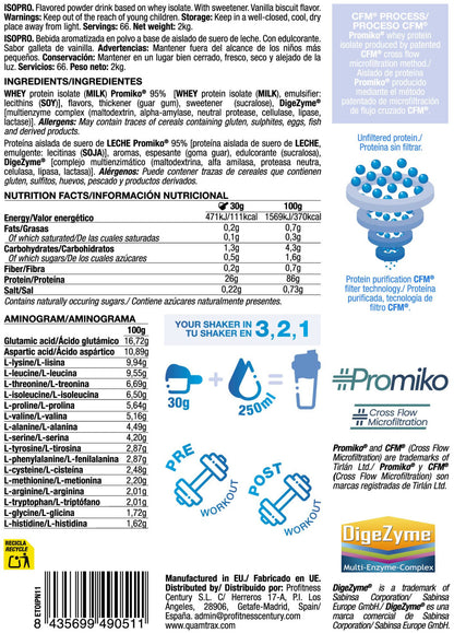 Isopro Cfm - 2kg - Vainilla Con Galletas - Proteína De Aislado De Suero Isolate - Quamtrax_5