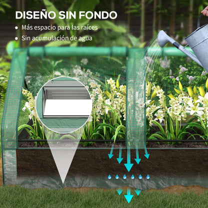 Outsunny Jardinera Exterior Grande De Acero Galvanizado Con Mini Invernadero_5