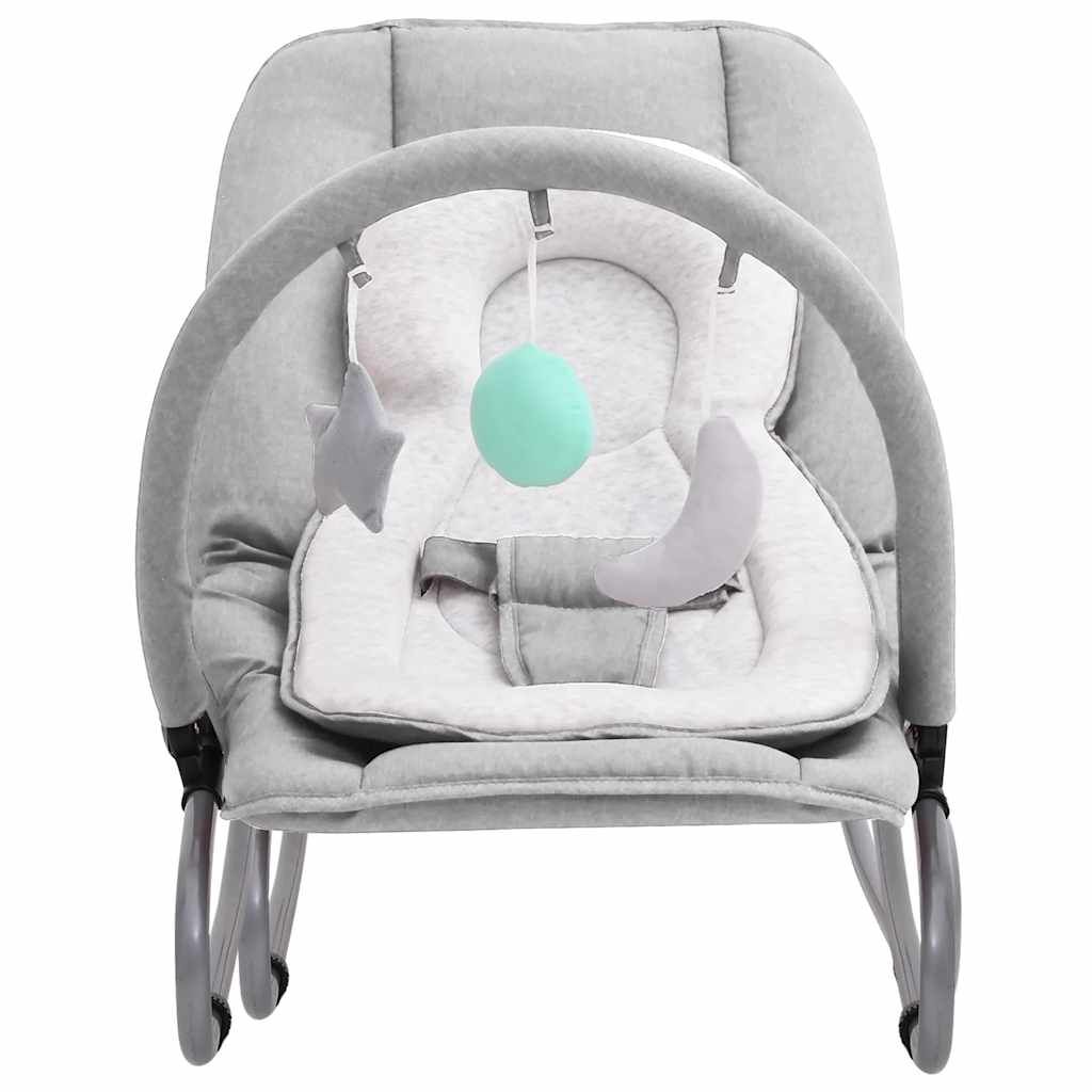 Vidaxl Hamaca Mecedora Para Bebés De Acero Gris Claro_1