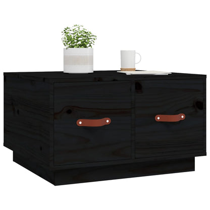 Mesa De Centro De Madera Maciza De Pino Negro 60x53x35 Cm_2