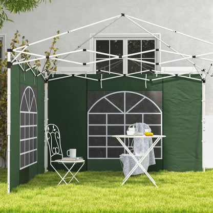 Outsunny Paredes Laterales Para Carpa De 2 Paneles 295x195 Cm Con Ventana Verde_3