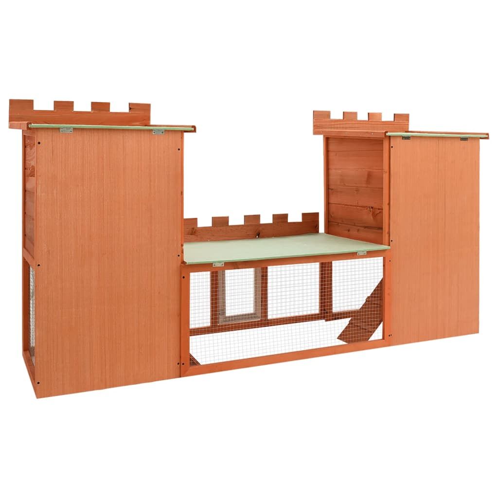 Vidaxl Casa Grande De Animales Jaula Conejera Doble Jaula De Madera_4