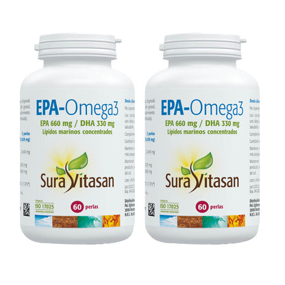 Pack 2x EPA - Omega-3, Sura Vitasan, 60 perlas