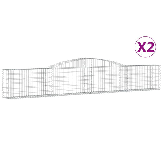 Cestas De Gaviones 2 Uds Forma De Arco Hierro 400x30x60/80 Cm_0