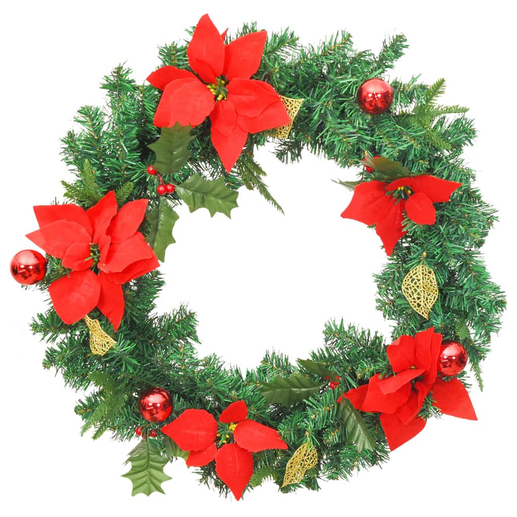 Vidaxl Corona De Navidad Con Luces Led Pvc Verde 60 Cm_1