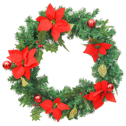 Vidaxl Corona De Navidad Con Luces Led Pvc Verde 60 Cm_1