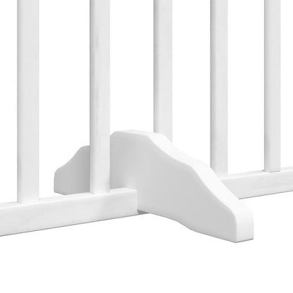 Vidaxl Puerta De Perros Plegable 10 Paneles Madera Álamo Blanca 800 Cm_5