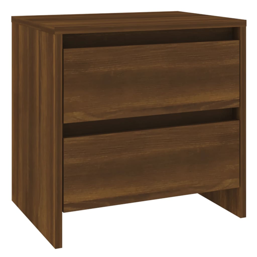 Mesita De Noche Madera Ingeniería Marrón Roble 45x34,5x44,5 Cm_0