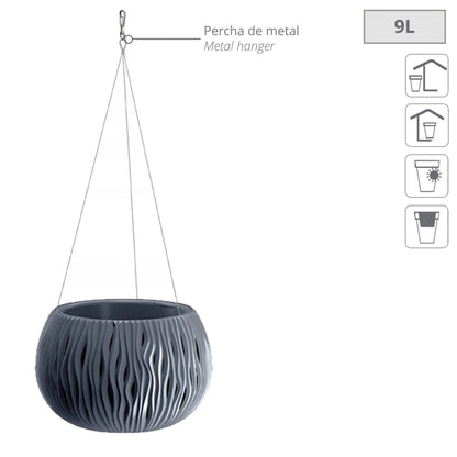 Prosperplast Bowl Sandy Ws De Plástico Con Depósito En Color Antracita, 21,8 (alto) X 37 (ancho) X 37 (profundo) Cms_1