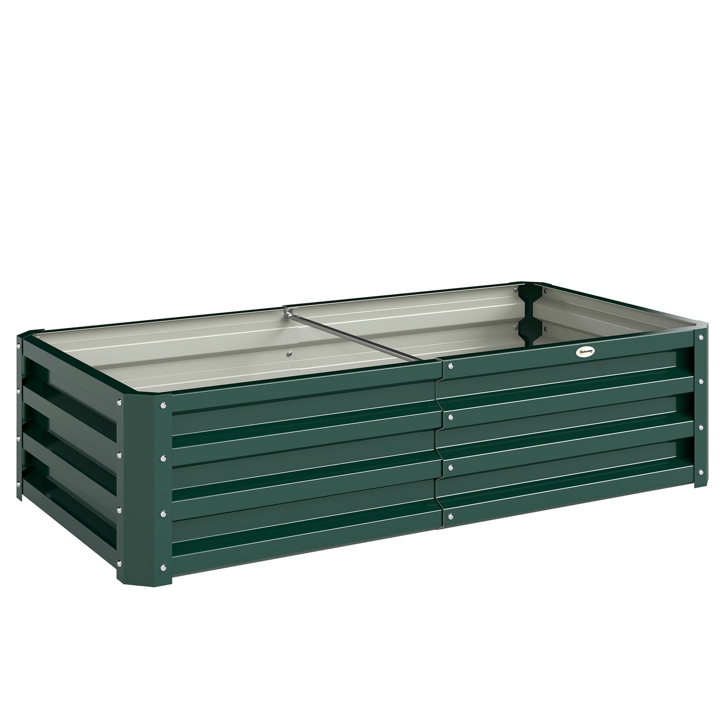 Outsunny Jardinera Elevada Rectangular De Acero Galvanizado 120x60x30,5 Cm Verde_0
