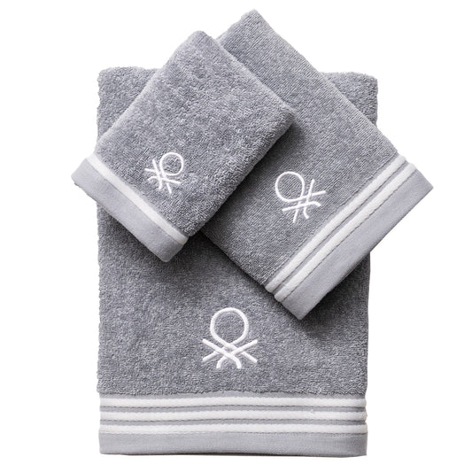 Set 3pc Toalla De Baño (1pc 30x50cm + 1pc 50x90cm + 1pc 70x140cm) 450gsm 100% Algodón Gris Tevere_0