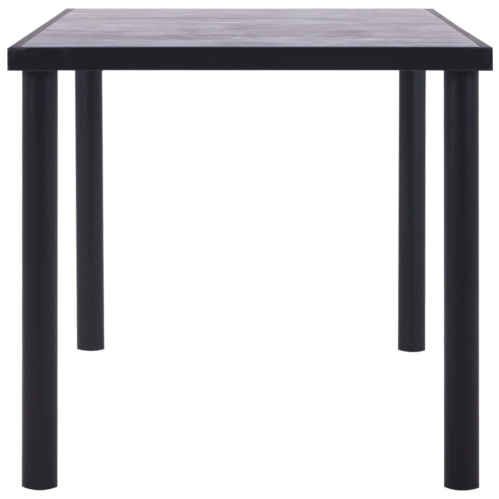 Mesa De Comedor De Mdf Negro Y Gris Hormigón 160x80x75 Cm_1