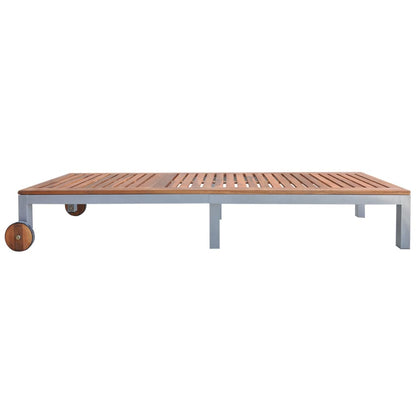Tumbona Con Cojín Madera Maciza De Acacia Y Acero Galvanizado_2