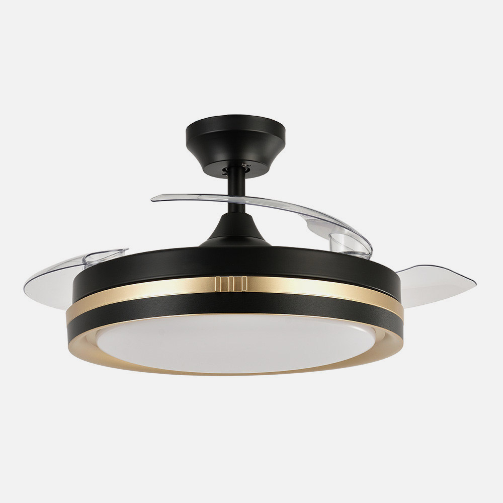 Ventilador Dc Viper Negr/oro 72w 3aspas 107d 7200lm 6vel 3000k,4500k,6000k, Remoto+temporizador+memoria_2