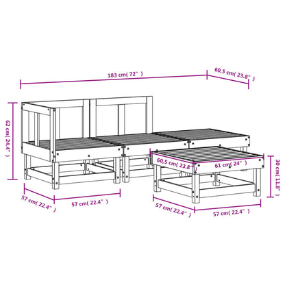 Vidaxl Juego De Muebles Jardín 4 Pzas Madera Maciza Pino Marrón Miel_2