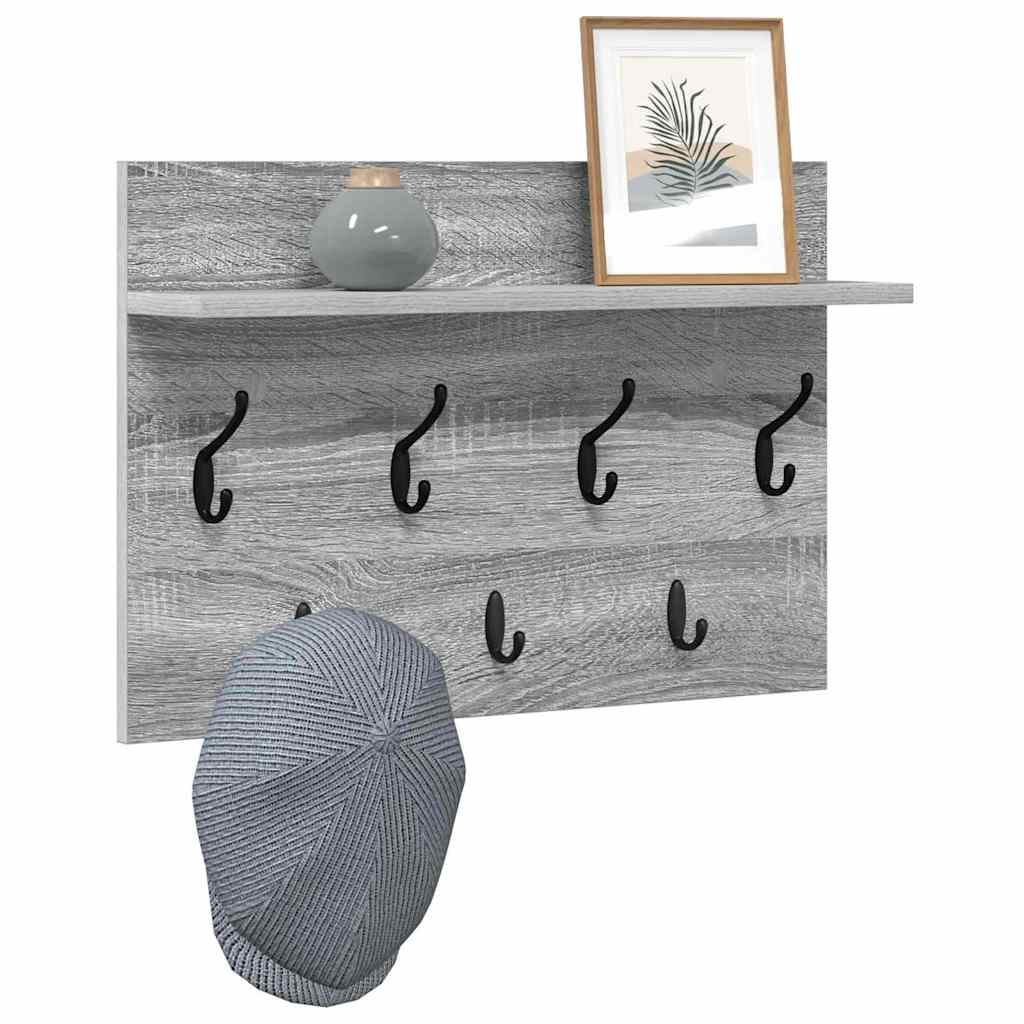 Perchero De Pared Con Estante Gris Sonoma 60 X 40 X 12 Cm_2