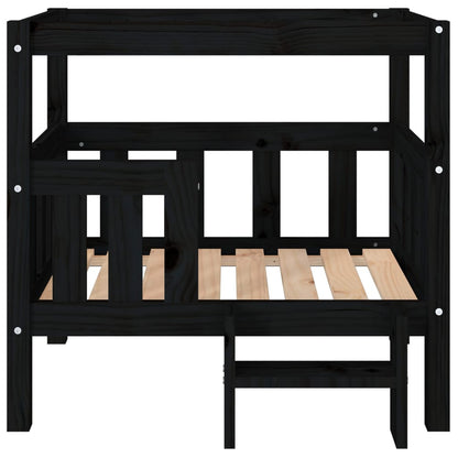 Vidaxl Cama Para Perros Madera Maciza De Pino Negro 75,5x63,5x70 Cm_4