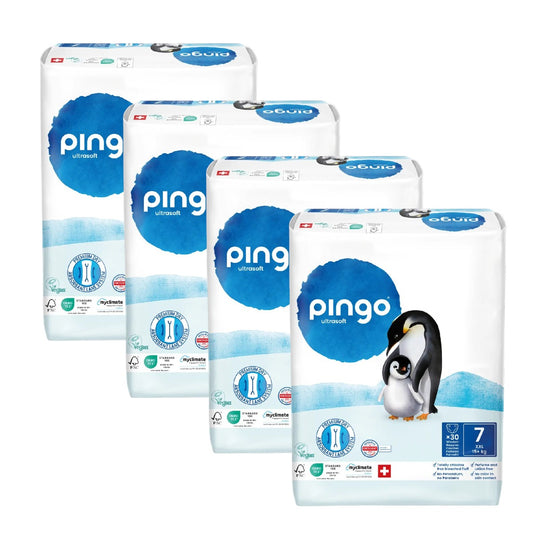 Pack 4x Pañales T7 XXL (+15kg) Pingo 30 Uds