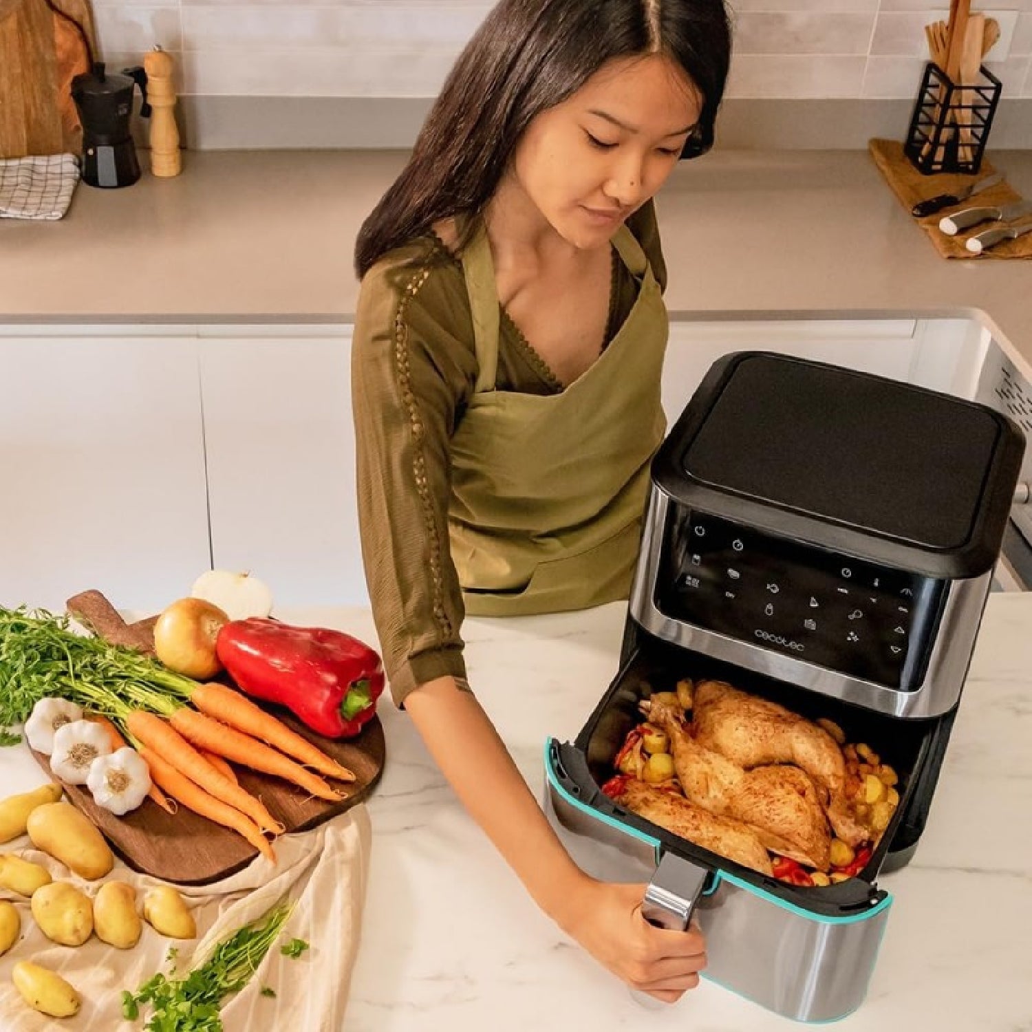 Freidora De Aire Cecofry Supreme 8000, 8 L, 1800 W, 10 Menús, Tecnología Perfeft Cook, 30ºc - 200ºc, Control Táctil._2