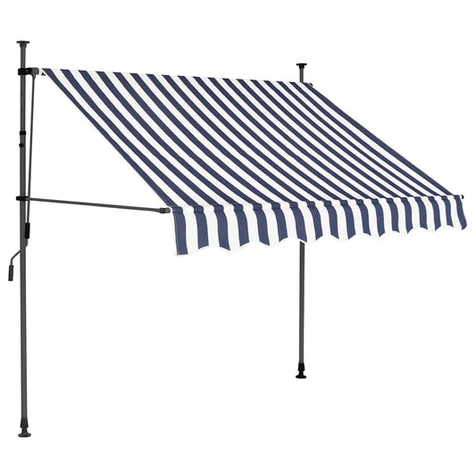 Toldo Manual Retráctil Con Led Azul Y Blanco 150 Cm_0