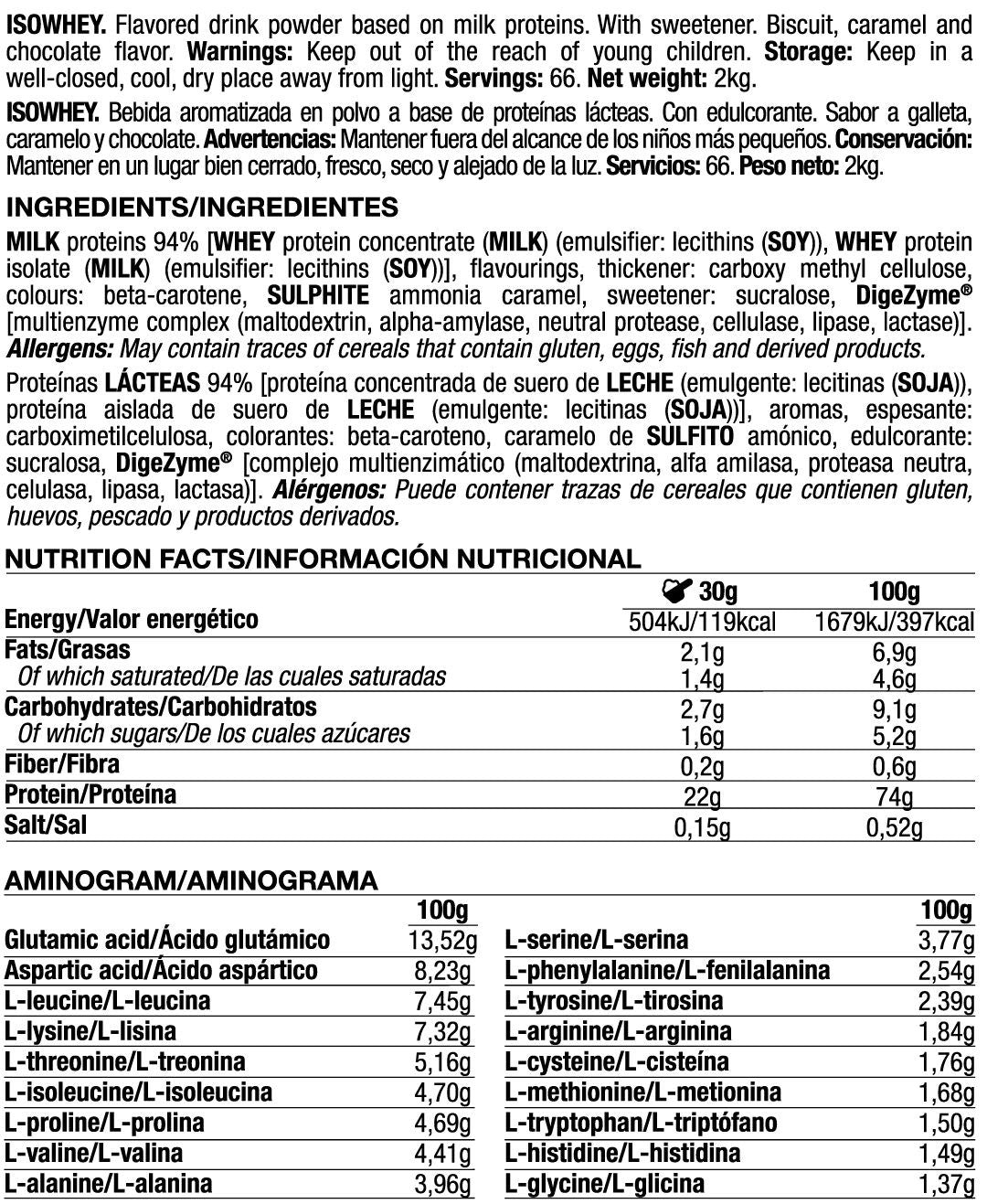 Isowhey - 2kg - Galleta Con Caramelo Crujiente - Proteína De Aislado De Suero Isolate - Quamtrax_5