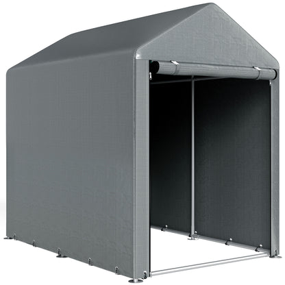 Outsunny Carpa Para Herramientas Bicicletas Y Motos 1,2x1,8x1,65 M Gris Oscuro_0