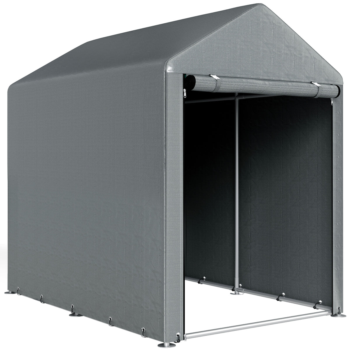 Outsunny Carpa Para Herramientas De Jardinería 1,2x1,8x1,65 M Gris Oscuro_0