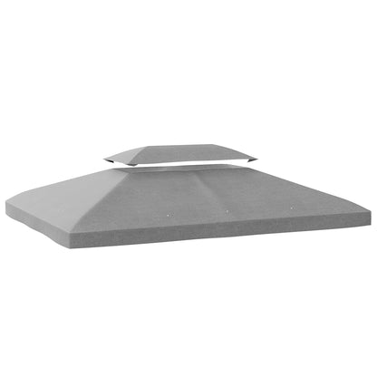 Outsunny Techo De Repuesto Para Cenador 4x3 M Con Techo Doble Anti-uv Gris Claro_0