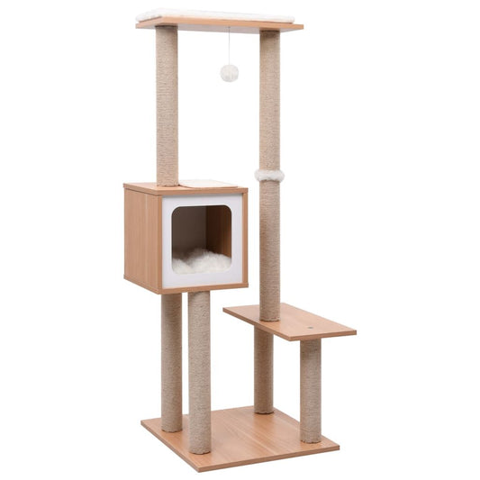 Vidaxl Rascador Para Gatos Con Alfombra Rascadora De Sisal 129 Cm_0