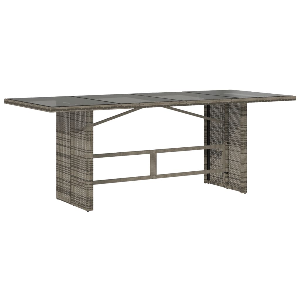 Set Comedor Jardín 9 Pzas Y Cojines Ratán Sintético Gris / Vetonek_0