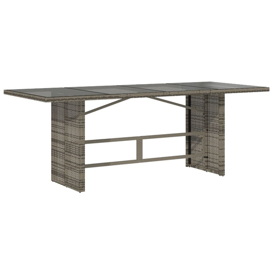 Set Comedor Jardín 9 Pzas Y Cojines Ratán Sintético Gris / Vetonek_0