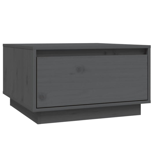 Mesa De Centro De Madera Maciza De Pino Gris 55x56x32 Cm_0