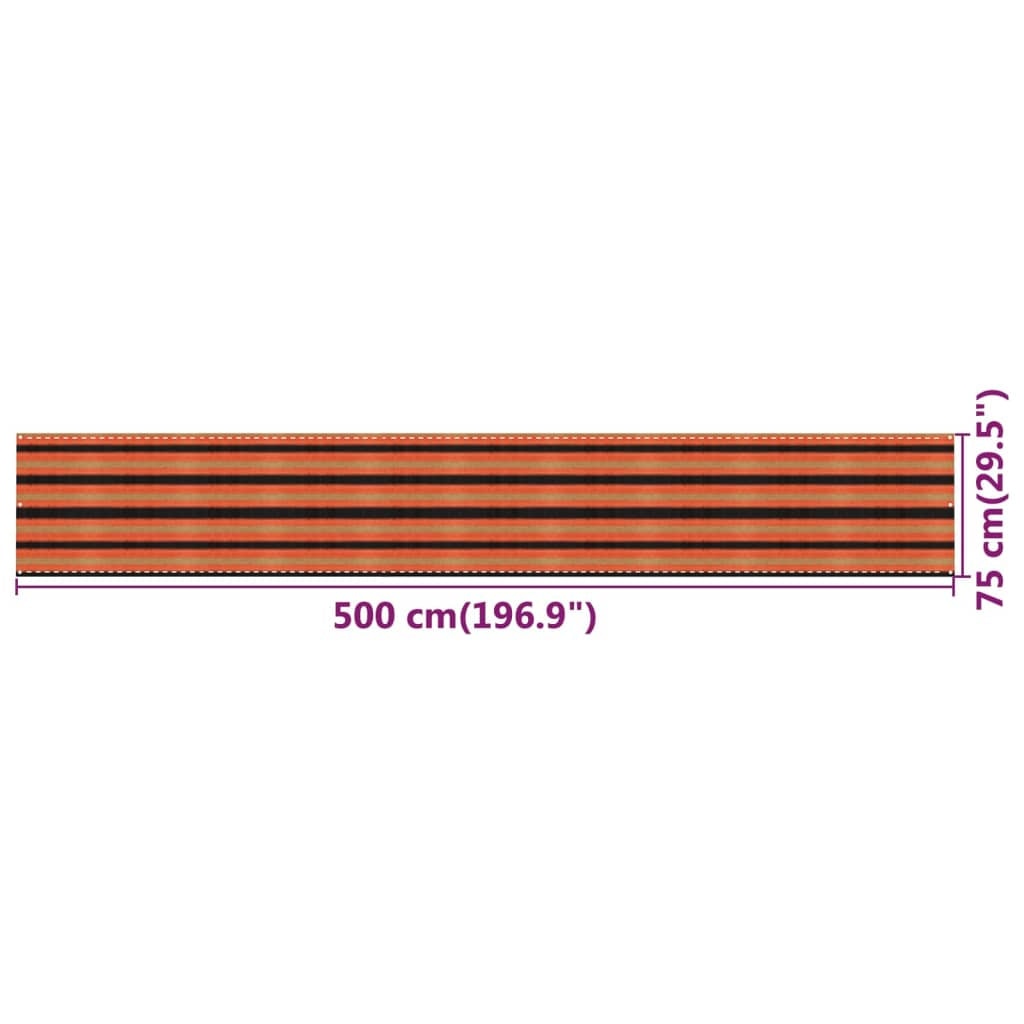 Vidaxl Toldo Para Balcón Hdpe Multicolor 75x500 Cm_2