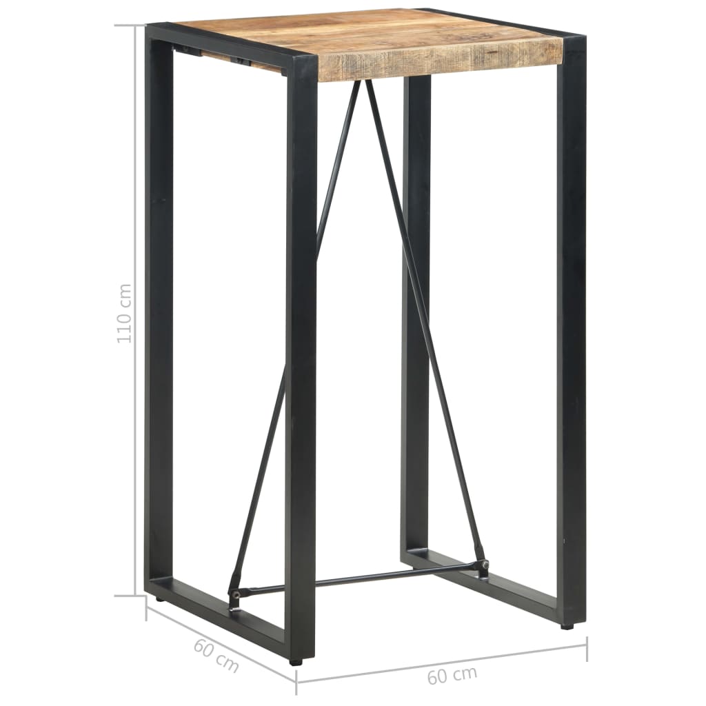 Mesa Alta De Cocina De Madera Maciza De Mango 60x60x110 Cm_3