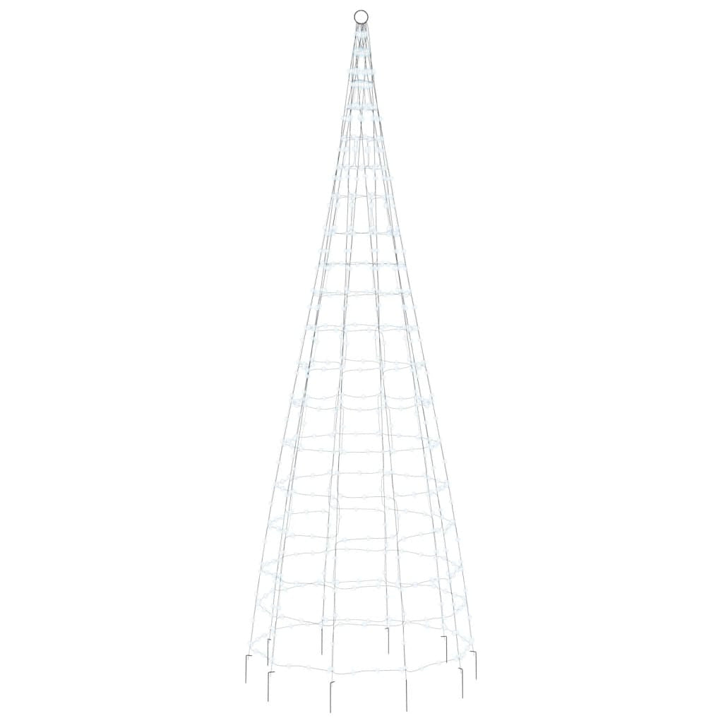 Vidaxl Árbol De Navidad En Asta De Bandera 550 Led Blanco Frío 300 Cm_3